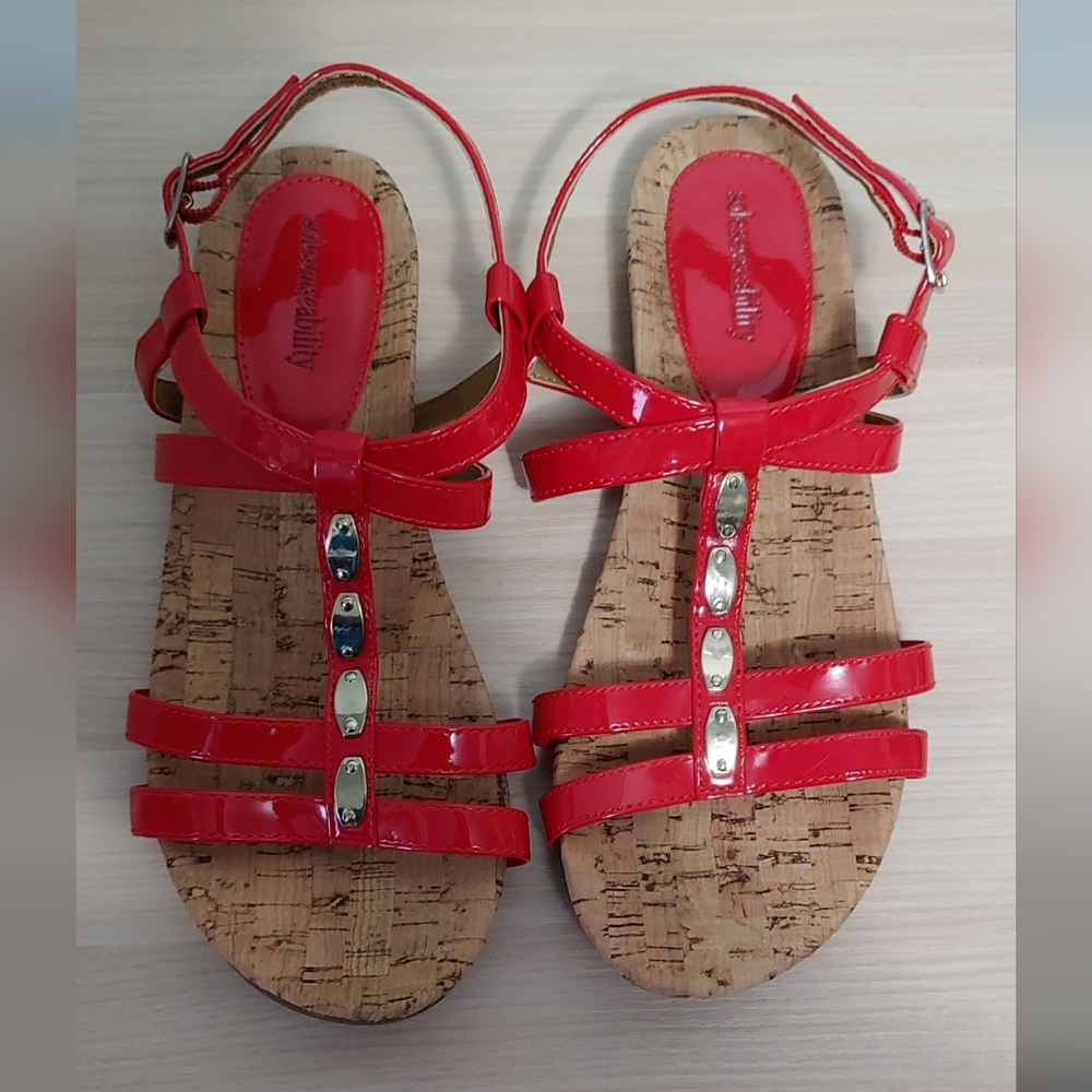 T-Strap Gladiator Sandals  Size 6.5